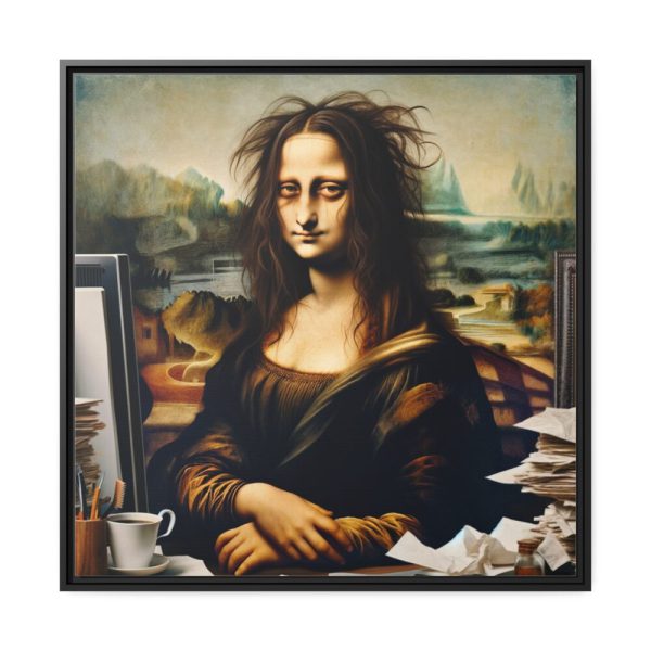 88302-381.jpg Mona Lisa Very Tired From Work Framed Canvas