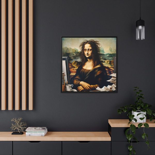 88302-384.jpg Mona Lisa Very Tired From Work Framed Canvas