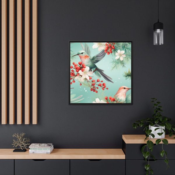 88302-389.jpg Seamless Hummingbird Holiday Framed Canvas