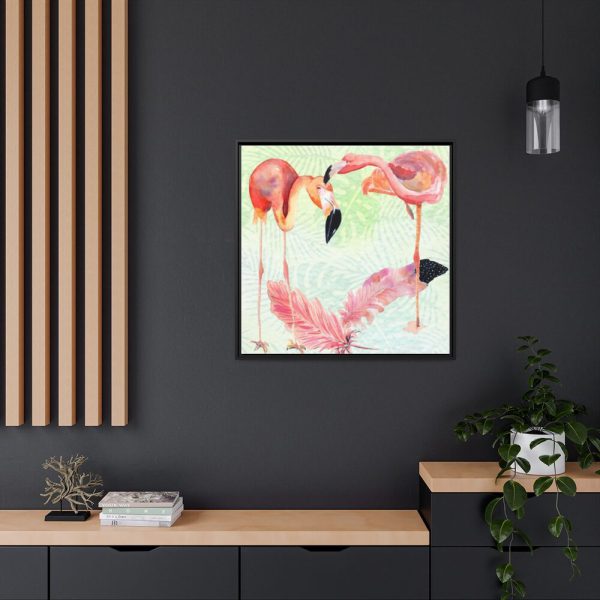 88302-399.jpg Two Flamingos Tropical Framed Canvas