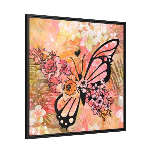 88302-40.jpg Tropical Flower Butterfly Art Framed Canvas