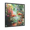 88302-400.jpg Two Flamingo Birds in Lush Tropical Framed Canvas