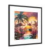 88302-405.jpg Two Tropical Flamingos Framed Canvas