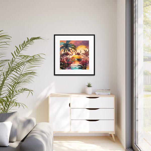 88302-408.jpg Two Tropical Flamingos Framed Canvas