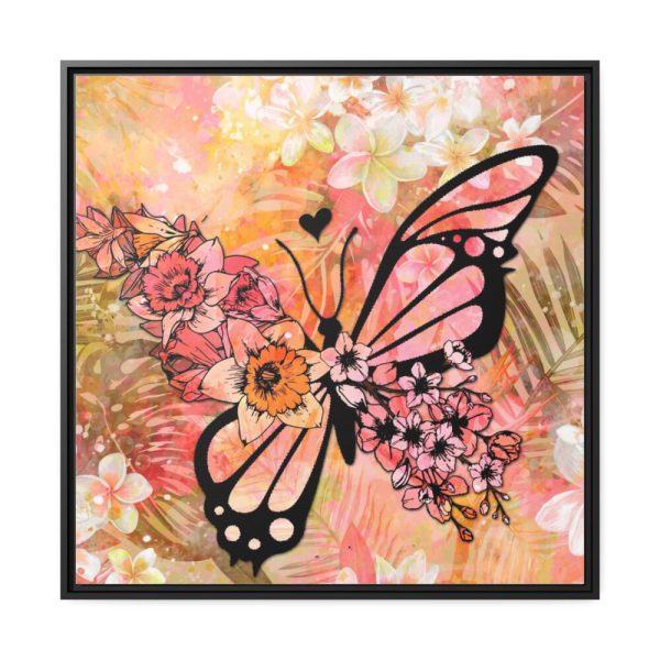 88302-41.jpg Tropical Flower Butterfly Art Framed Canvas