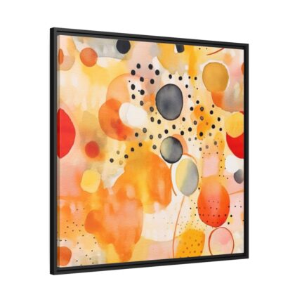 Orange Yellow Abstract Artwork Framed Canvas