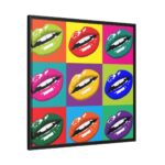Mouth Lips Pop Art Framed Canvas