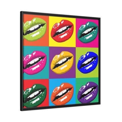 Mouth Lips Pop Art Framed Canvas