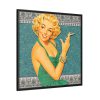 Retro Smoking Lady Framed Canvas