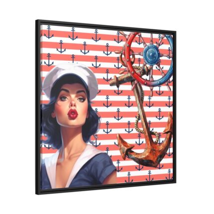 Nautical Pinup Girl I Framed Canvas