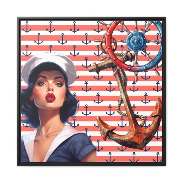 88302-66.jpg Nautical Pinup Girl I Framed Canvas