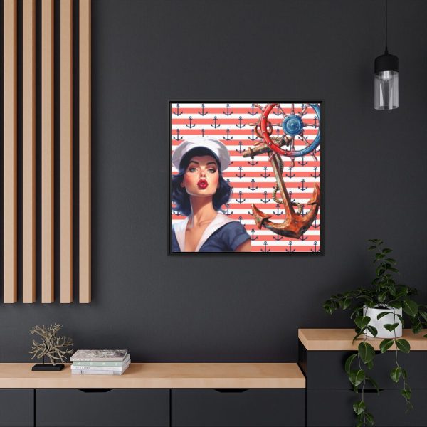88302-69.jpg Nautical Pinup Girl I Framed Canvas