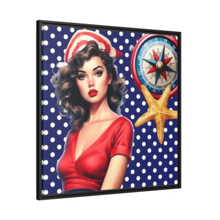 Nautical Pinup Girl II Framed Canvas