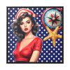 88302-71.jpg Nautical Pinup Girl II Framed Canvas