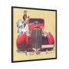 88302-75.jpg Car And Woman Vintage Framed Canvas