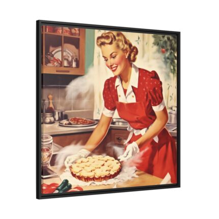 Christmas Woman From 1950 Framed Canvas