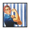 88302-86.jpg Retro Woman We Can Do It Framed Canvas