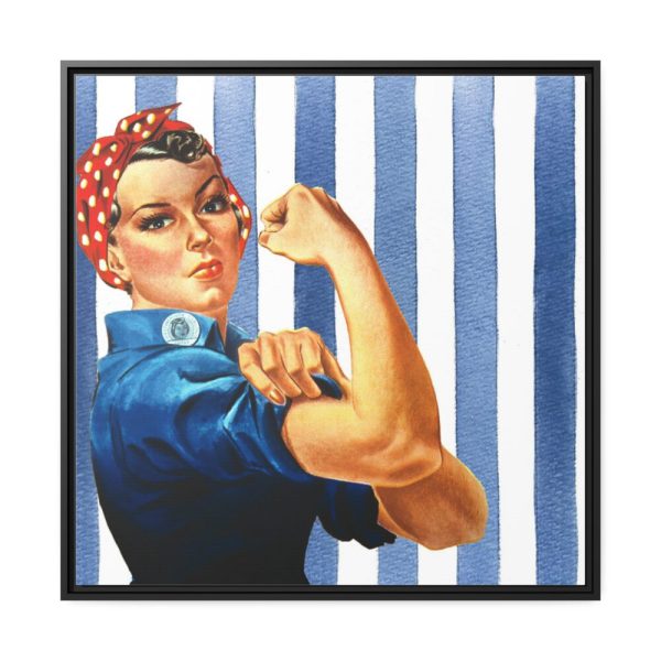 88302-86.jpg Retro Woman We Can Do It Framed Canvas