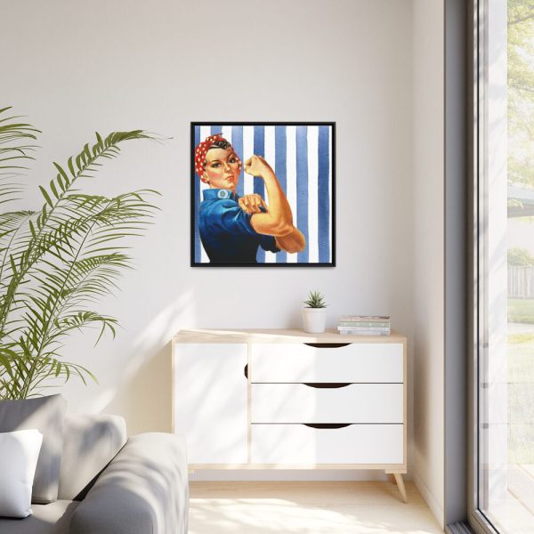 88302-88.jpg Retro Woman We Can Do It Framed Canvas