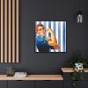 88302-89.jpg Retro Woman We Can Do It Framed Canvas
