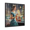 88302-90.jpg Retro 1950s Lady Christmas Framed Canvas
