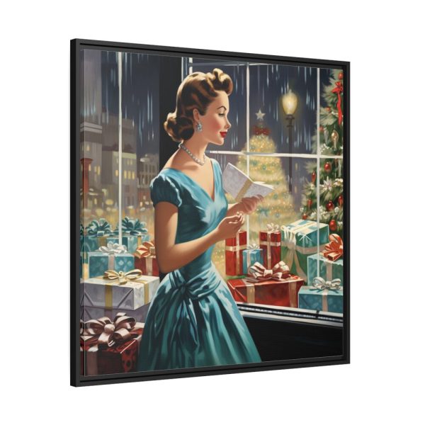 88302-90.jpg Retro 1950s Lady Christmas Framed Canvas