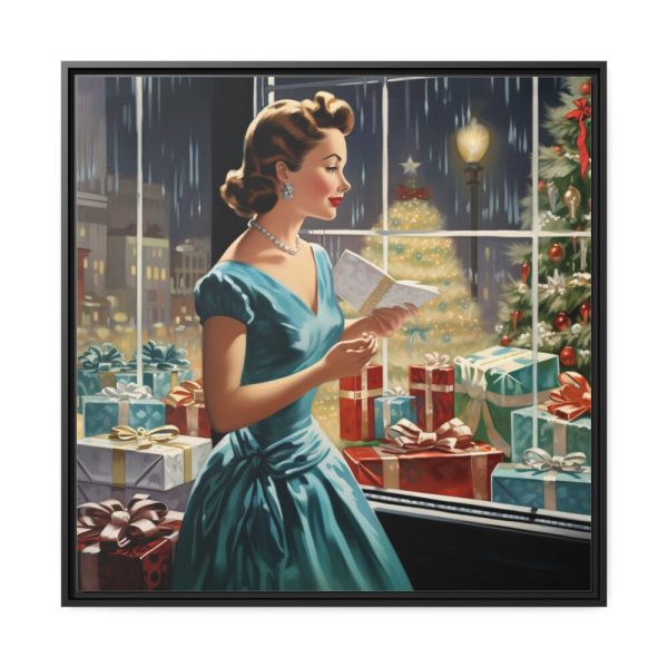 88302-91.jpg Retro 1950s Lady Christmas Framed Canvas