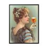 88303.jpg Vintage Beer Woman Framed Canvas