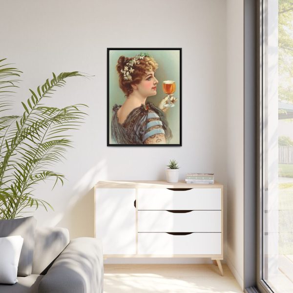 88303-3.jpg Vintage Beer Woman Framed Canvas