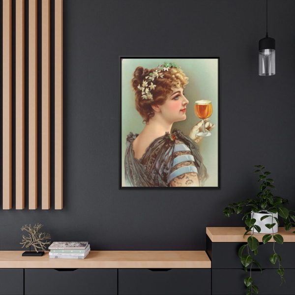 88303-4.jpg Vintage Beer Woman Framed Canvas