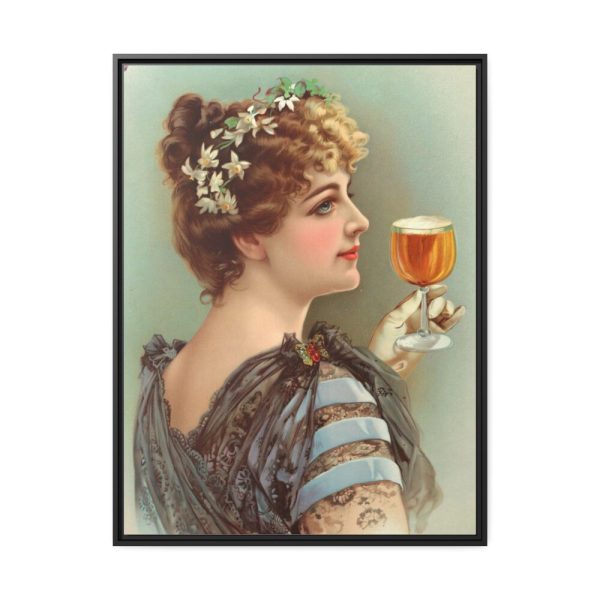 88303.jpg Vintage Beer Woman Framed Canvas