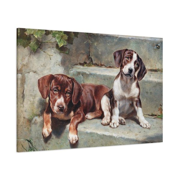 91638-185.jpg Dogs Puppies Vintage Old Standard Canvas