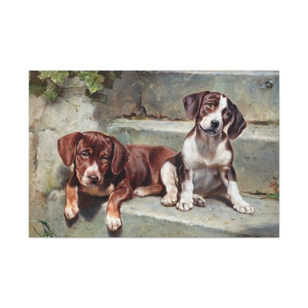 91638-186.jpg Dogs Puppies Vintage Old Standard Canvas
