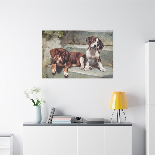 91638-187.jpg Dogs Puppies Vintage Old Standard Canvas
