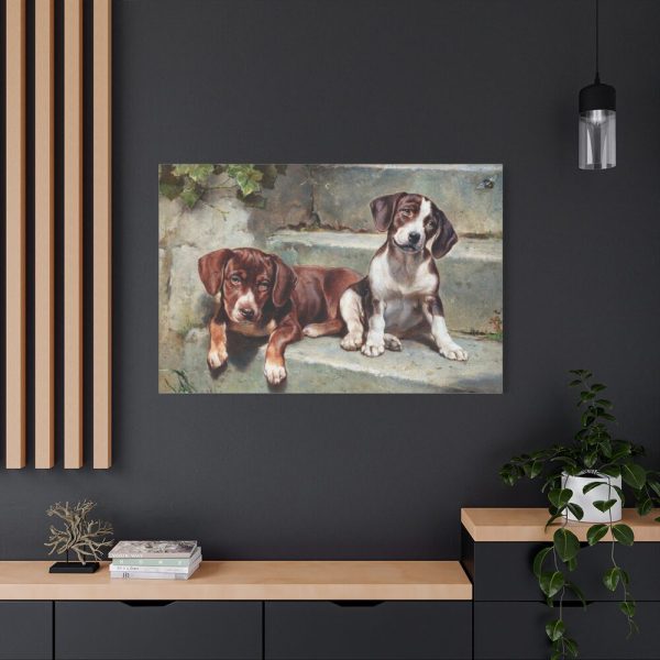 91638-188.jpg Dogs Puppies Vintage Old Standard Canvas