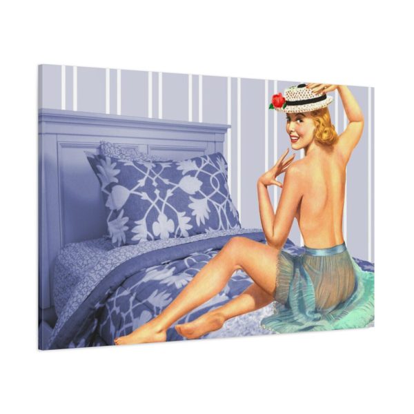 91638-205.jpg Pin-up Girl On Bed Standard Canvas