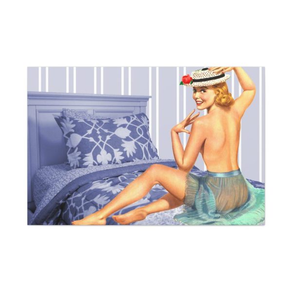 91638-206.jpg Pin-up Girl On Bed Standard Canvas