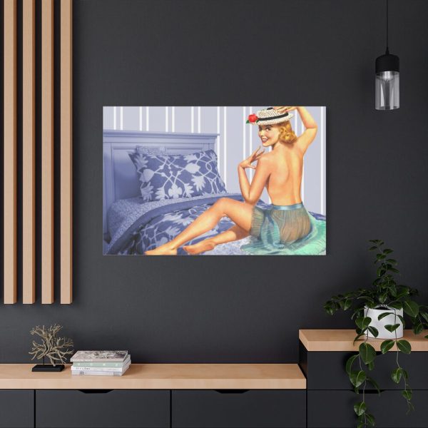 91638-208.jpg Pin-up Girl On Bed Standard Canvas