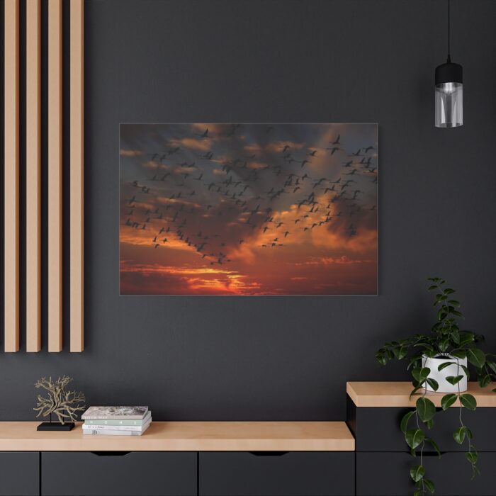 Flamingos Swarm Birds Nature Standard Canvas - Image 4