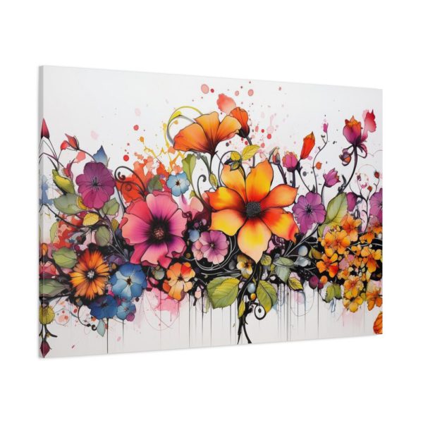 91638-220.jpg Colorful Watercolor Flowers on White Background Standard Canvas