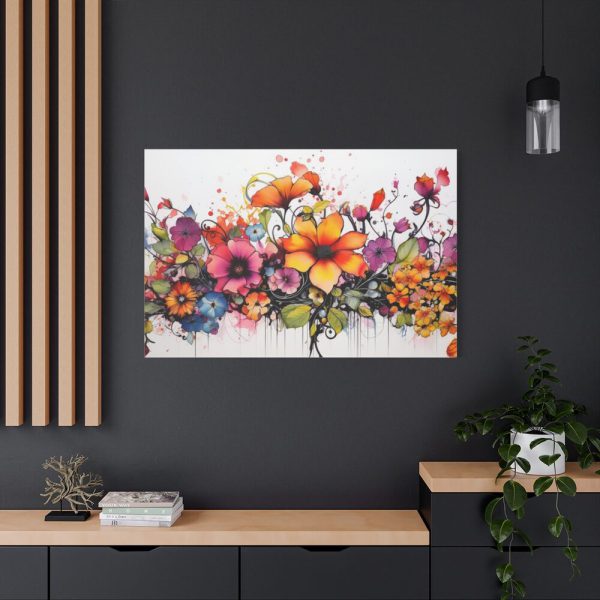 91638-223.jpg Colorful Watercolor Flowers on White Background Standard Canvas