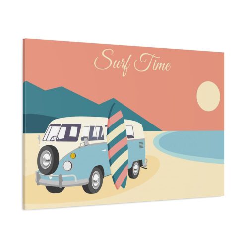 Camper Van, Surfboard, Beach Standard Canvas