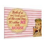 Glamorous Retro Woman With Humourous Sign Standard Canvas
