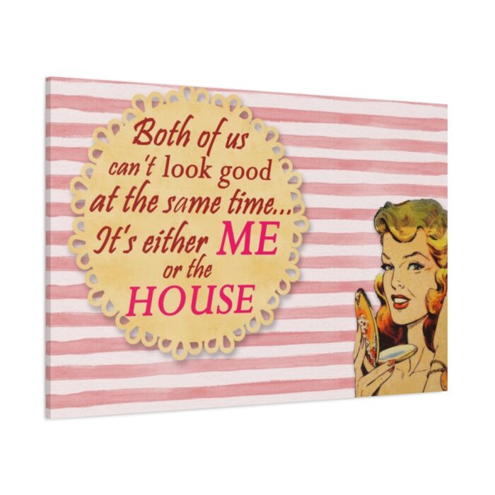Glamorous Retro Woman With Humourous Sign Standard Canvas - Image 1