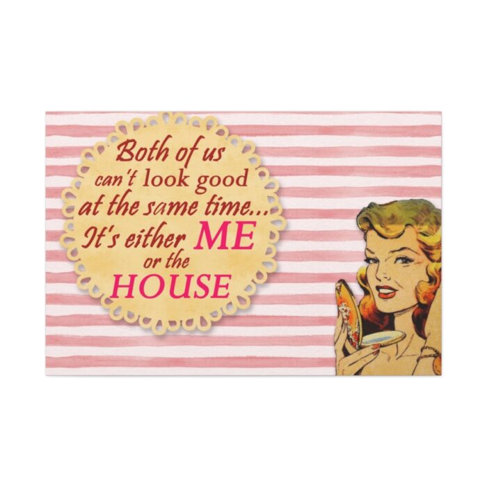 Glamorous Retro Woman With Humourous Sign Standard Canvas - Image 2