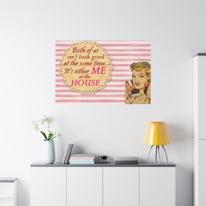 Glamorous Retro Woman With Humourous Sign Standard Canvas - Image 3