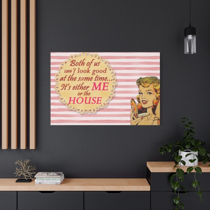 Glamorous Retro Woman With Humourous Sign Standard Canvas - Image 4