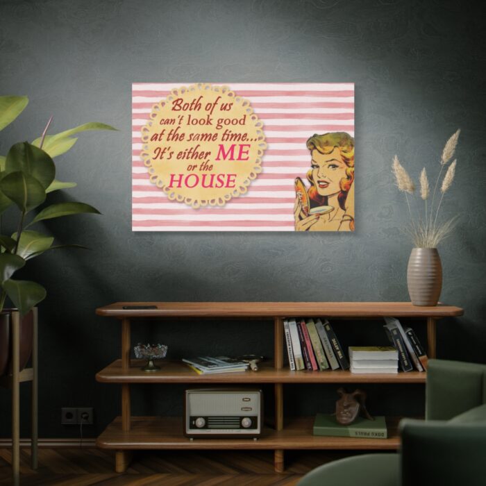 Glamorous Retro Woman With Humourous Sign Standard Canvas - Image 5