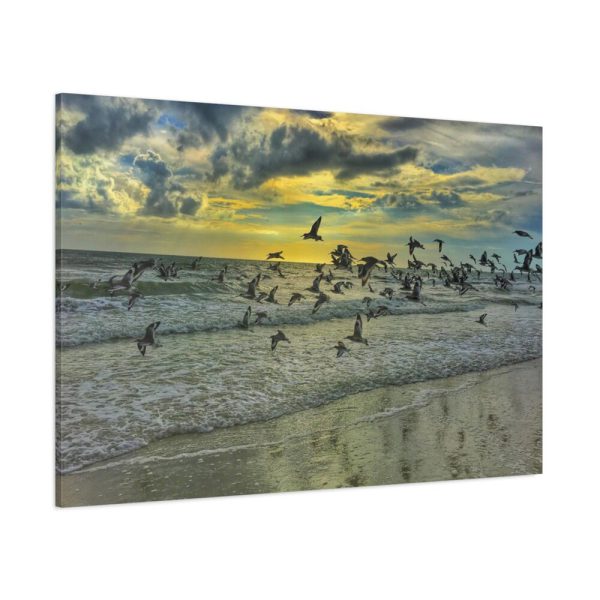 91638-35.jpg Convey of Birds are Flying Duing Sunset Standard Canvas
