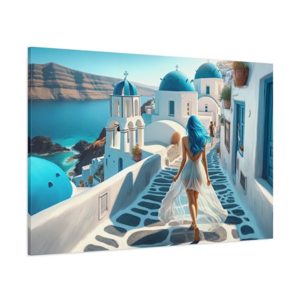 Woman With Blue Hair in Greece Standard Canvas